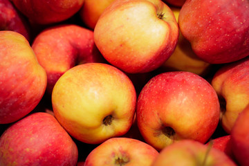 Fototapeta na wymiar Red apples for sale in a market