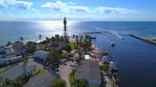 Aerial drone tour Hillsboro Florida waterfront 4k 60p