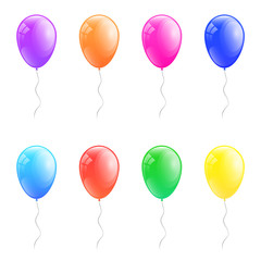 Collection of colorful balloons. Vector.