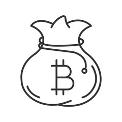Bitcoin bag linear icon