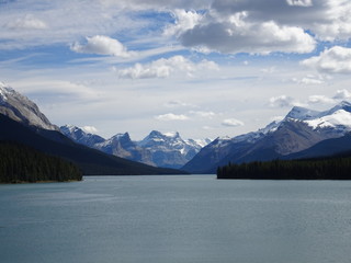 Maligne Lake in Jasper National Park in Canada, Alberta