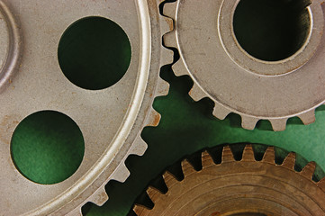 gears on a green background