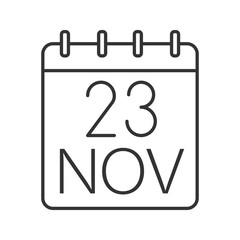 Thanksgiving Day date linear icon