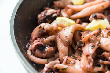 Cuttlefish in wet, Mediterranean Food