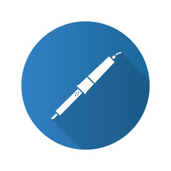 Soldering iron flat design long shadow glyph icon