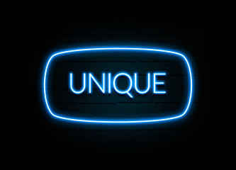 Unique  - colorful Neon Sign on brickwall