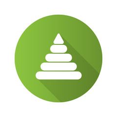 Toy pyramid flat design long shadow glyph icon