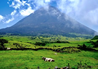 The dormant volcano of Mount Pico on Pico Island in the Azores.