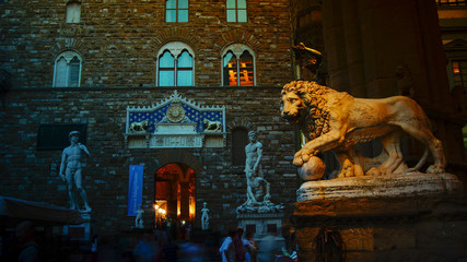 FLORENCE, ITALY,Palazzo Vecchio and the Piazza della Signoria,