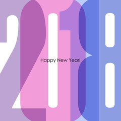 2018 Happy New Year holiday card. Colorful text design. Vector illustration.