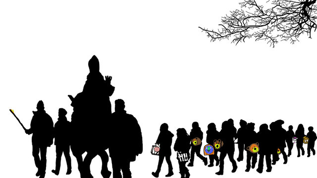 Sankt Martins Zug isoliert vor wei&szlig;em Hintergrund