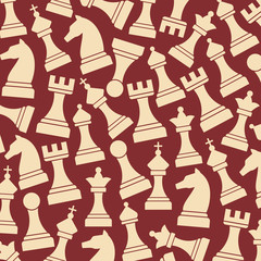background pattern with chess pieces including king, queen, rook, pawn, knight, and bishop
