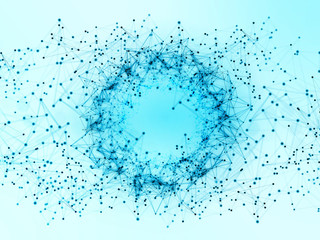 Futuristic polygonal shape. Abstract background. High technology concept. 3D illustration.