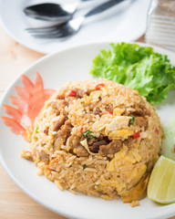 Tom Yam Fried Rice ,spicy food Thai style.