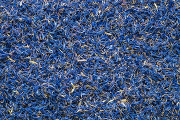 Background of dry knapweed flowers, dried blue cornflower. Top view.