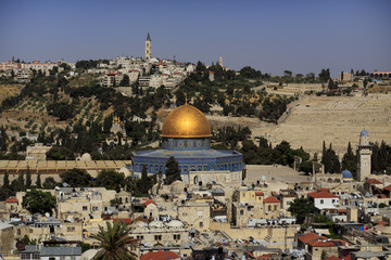 View of the Old Jerusalem from above. Israel.