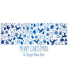 Happy new year and Merry Christmas, background vector.