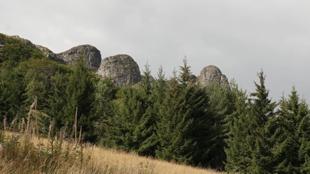  Higherst point cliffs near Babin Zub in Eastern Serbia footage - Beautiful nature of Stara planina mountain