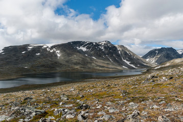 Ovre And Nedre Steinbuvatnet Lake in Jotunheimen National Park, Norway