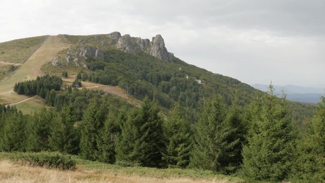 Beautiful nature of Stara planina mountain footage - Cliffs over highest point near Babin Zub in Eastern Serbia