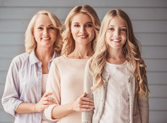 Granny, mom and daughter