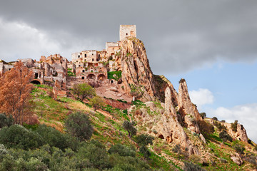 Craco, Matera, Basilicata, Italy: view of the ghost town