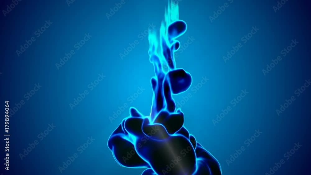 Aufkleber 3d animation of flow of glowing ink. dark ink are dissipating and beginning to glow. use as ink back