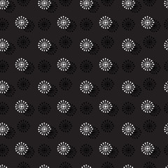 Snowflakes seamless pattern. Monochrome simple texture. Abstract endless background. Vector design for textile or wrapping paper.