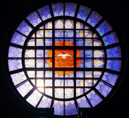 Historical round stained glass pattern.