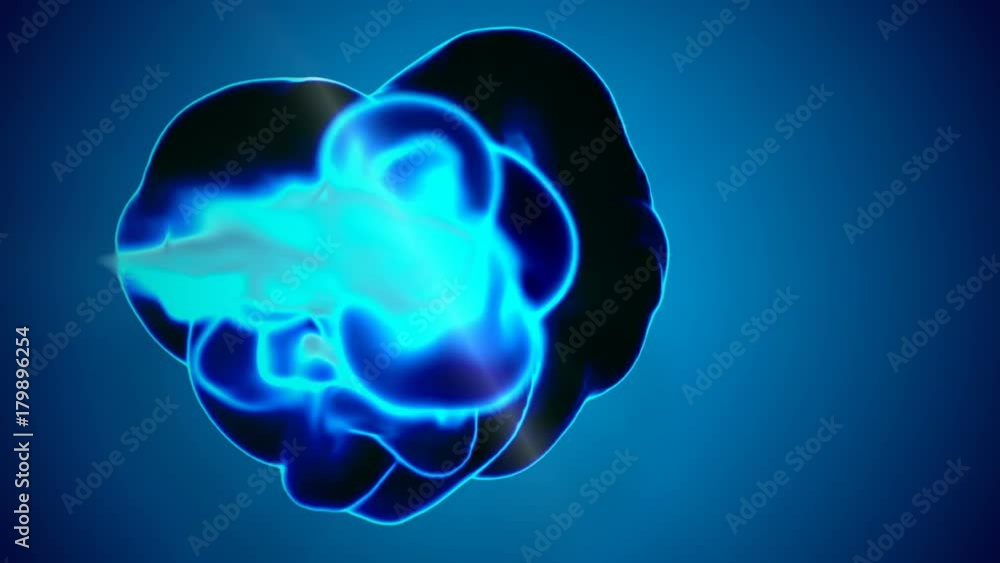 Poster 3d animation of flow of glowing ink. dark ink are dissipating and beginning to glow. use as ink back