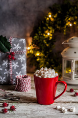 Christmas Hot Chocolate with Marshmallows