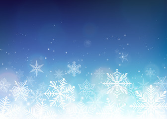 Fototapeta na wymiar Snowflake background. Blue winter christmas backdrop