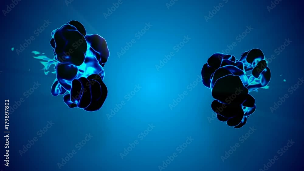 Poster 3d animation of flow of glowing ink. dark ink are dissipating and beginning to glow. use as ink back