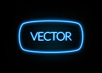 Vector  - colorful Neon Sign on brickwall