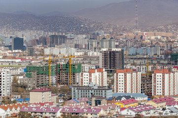 Fototapeta na wymiar Stadtansicht von Ulan Bator, der Hauptstadt der Mongolei