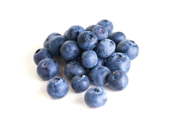 Blueberries on the white background 