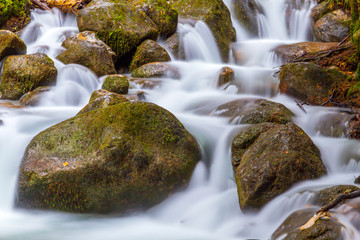 Fototapeta na wymiar Water stream stones