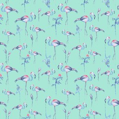 Fototapeta premium Turquoise Flamingo Pattern