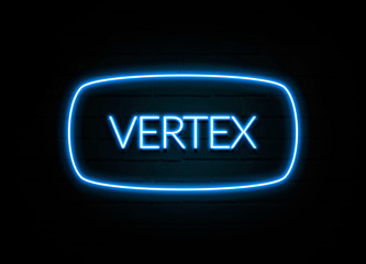 Vertex  - colorful Neon Sign on brickwall
