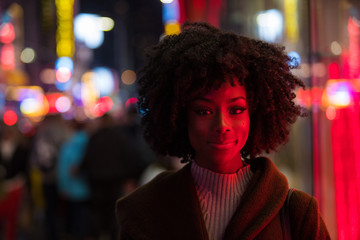 Beautiful woman in city