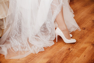 Fototapeta na wymiar Lacquered bride shoes 