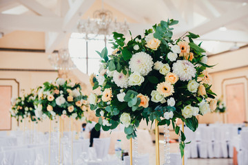 Wedding decor with fresh flowers	