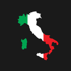 Naklejka premium Italy map with flag inside, italy map vector, map vector