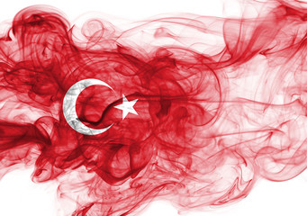 Turkey flag smoke
