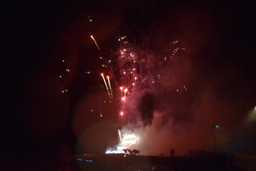 Bomb Fire Night Fireworks Display 