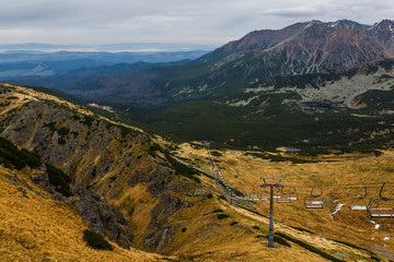 View from the peak of Kasprowy Wierch in Tatra mountains, Poland
