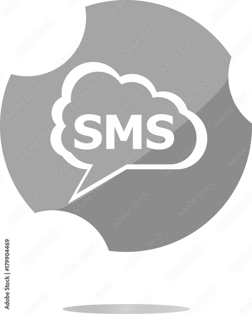 Poster sms glossy web icon isolated on white background