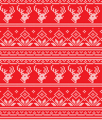 Winter festive Christmas knitted pattern woolen knitted