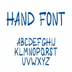 Dynamic hand drawn brush pen uppercase font