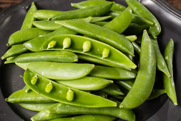 Fresh green sweet pea beans